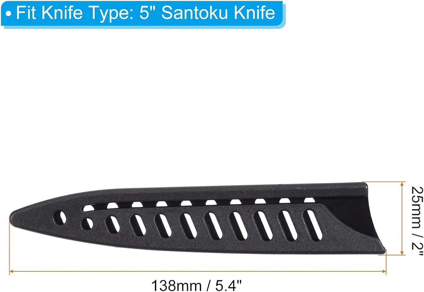 PP Safety Knife Cover Sleeves for 3.5" Paring Knife, 2 Pack Knives Edge Guard Blade Protector Universal Knife Sheath Portable for Kitchen, Black