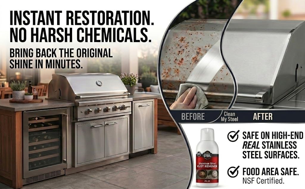 Stainless Steel Rust Remover Cream (4 Fl oz) | NSF certified rust remover cream. Safe for home appliances and grills.