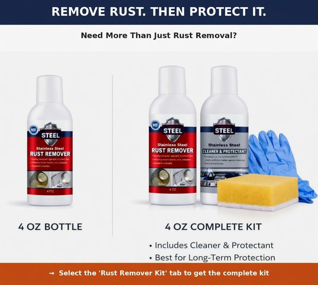 Stainless Steel Rust Remover Cream (4 Fl oz) | NSF certified rust remover cream. Safe for home appliances and grills.