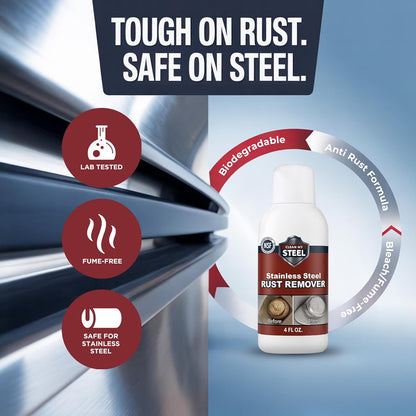 Stainless Steel Rust Remover Cream (4 Fl oz) | NSF certified rust remover cream. Safe for home appliances and grills.
