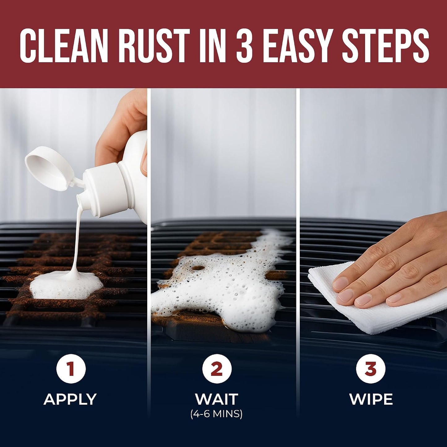 Stainless Steel Rust Remover Cream (4 Fl oz) | NSF certified rust remover cream. Safe for home appliances and grills.