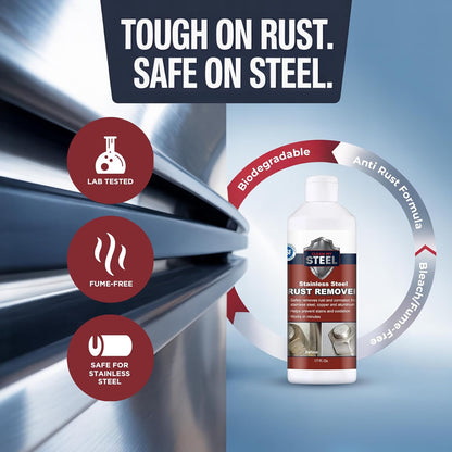 Stainless Steel Rust Remover Cream (4 Fl oz) | NSF certified rust remover cream. Safe for home appliances and grills.