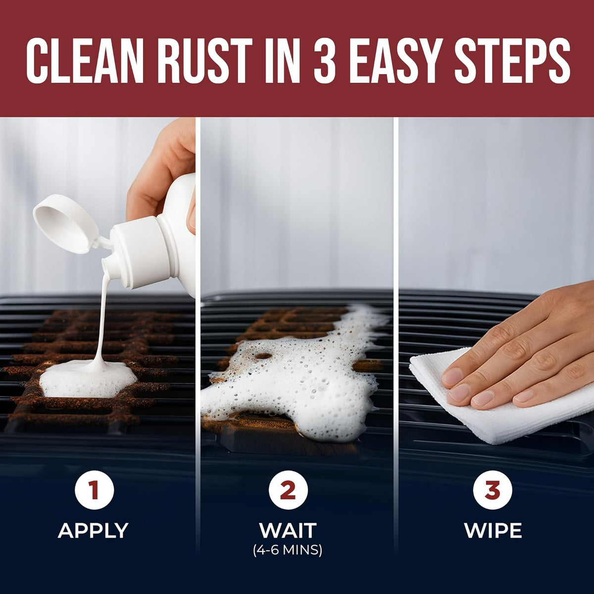 Stainless Steel Rust Remover Cream (4 Fl oz) | NSF certified rust remover cream. Safe for home appliances and grills.