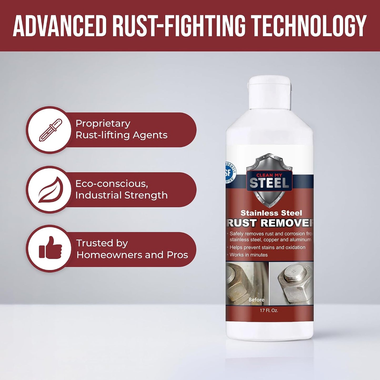 Stainless Steel Rust Remover Cream (4 Fl oz) | NSF certified rust remover cream. Safe for home appliances and grills.