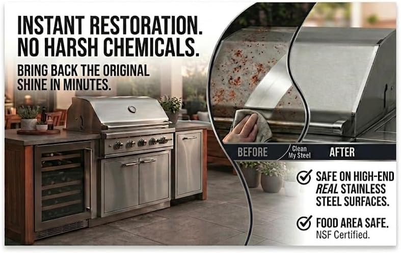 Stainless Steel Rust Remover Cream (4 Fl oz) | NSF certified rust remover cream. Safe for home appliances and grills.