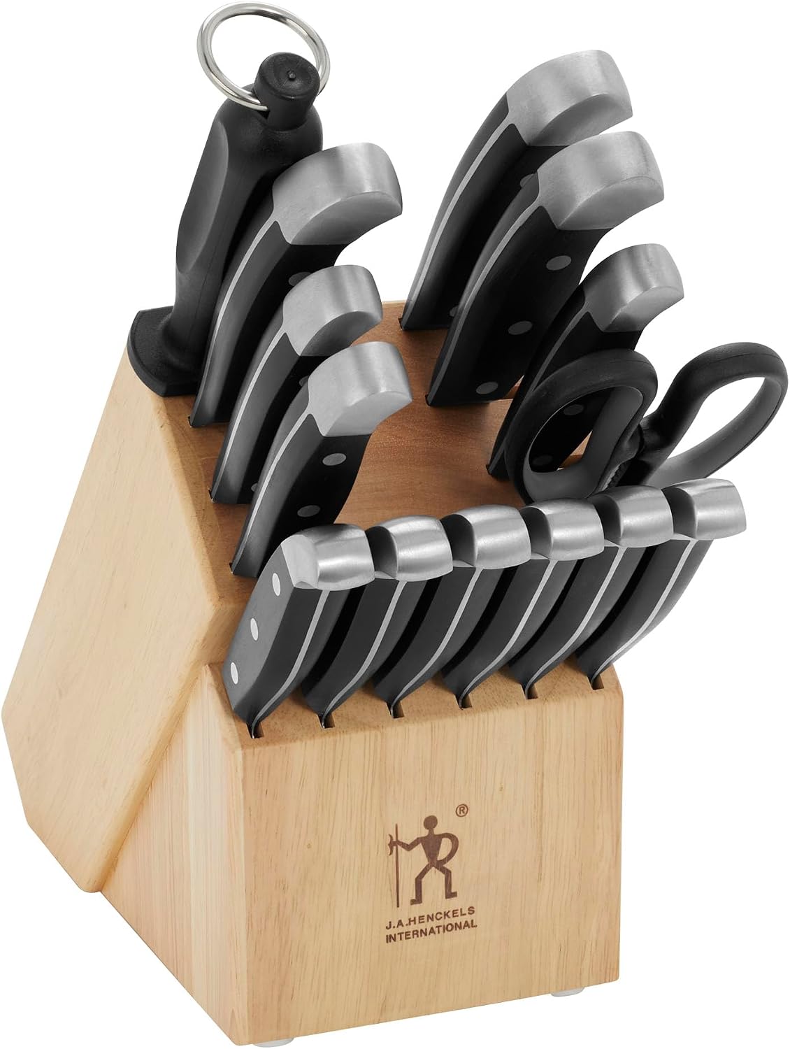 Statement 15-Pc Knife Block Set, Razor-Sharp, German Engineered | Informed by 100+ Years of Mastery. Dishwasher safe, Comfortable Grip Ideal for Everyday Cooking. High Quality Stainless Steel
