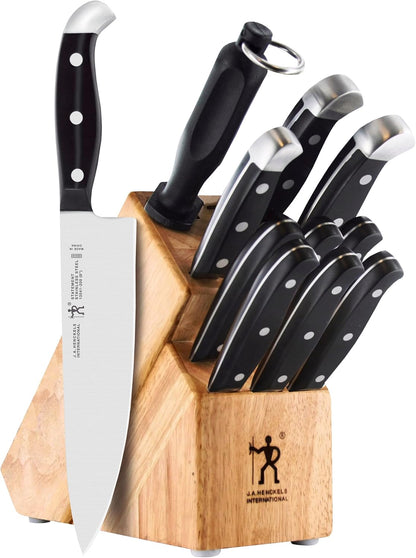 Statement 15-Pc Knife Block Set, Razor-Sharp, German Engineered | Informed by 100+ Years of Mastery. Dishwasher safe, Comfortable Grip Ideal for Everyday Cooking. High Quality Stainless Steel