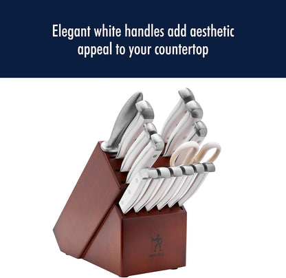 Statement 15-Pc Knife Block Set, Razor-Sharp, German Engineered | Informed by 100+ Years of Mastery. Dishwasher safe, Comfortable Grip Ideal for Everyday Cooking. High Quality Stainless Steel