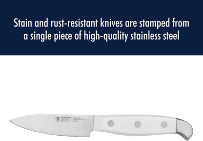 Statement 15-Pc Knife Block Set, Razor-Sharp, German Engineered | Informed by 100+ Years of Mastery. Dishwasher safe, Comfortable Grip Ideal for Everyday Cooking. High Quality Stainless Steel