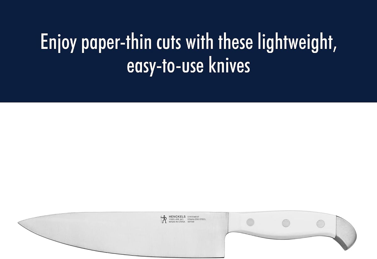 Statement 15-Pc Knife Block Set, Razor-Sharp, German Engineered | Informed by 100+ Years of Mastery. Dishwasher safe, Comfortable Grip Ideal for Everyday Cooking. High Quality Stainless Steel