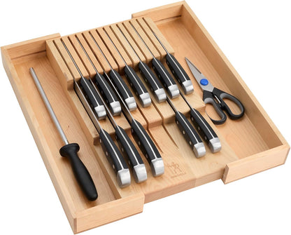 Statement 15-Pc Knife Block Set, Razor-Sharp, German Engineered | Informed by 100+ Years of Mastery. Dishwasher safe, Comfortable Grip Ideal for Everyday Cooking. High Quality Stainless Steel