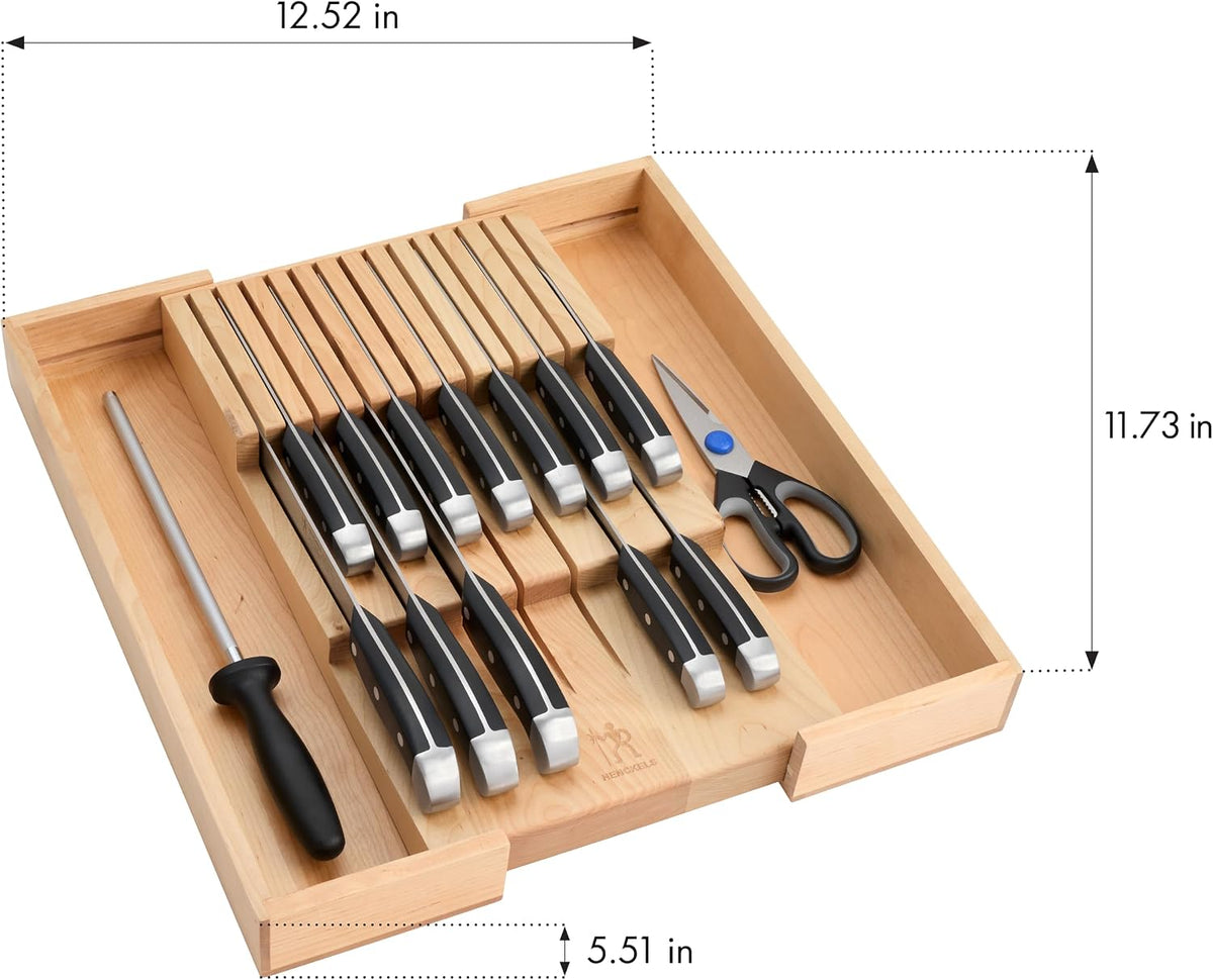 Statement 15-Pc Knife Block Set, Razor-Sharp, German Engineered | Informed by 100+ Years of Mastery. Dishwasher safe, Comfortable Grip Ideal for Everyday Cooking. High Quality Stainless Steel