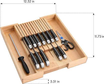 Statement 15-Pc Knife Block Set, Razor-Sharp, German Engineered | Informed by 100+ Years of Mastery. Dishwasher safe, Comfortable Grip Ideal for Everyday Cooking. High Quality Stainless Steel