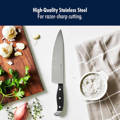Statement 15-Pc Knife Block Set, Razor-Sharp, German Engineered | Informed by 100+ Years of Mastery. Dishwasher safe, Comfortable Grip Ideal for Everyday Cooking. High Quality Stainless Steel
