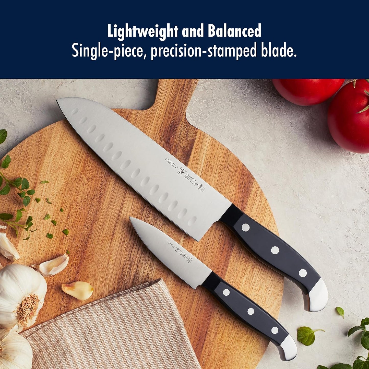 Statement 15-Pc Knife Block Set, Razor-Sharp, German Engineered | Informed by 100+ Years of Mastery. Dishwasher safe, Comfortable Grip Ideal for Everyday Cooking. High Quality Stainless Steel