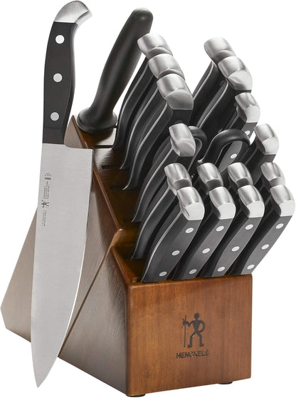 Statement 15-Pc Knife Block Set, Razor-Sharp, German Engineered | Informed by 100+ Years of Mastery. Dishwasher safe, Comfortable Grip Ideal for Everyday Cooking. High Quality Stainless Steel