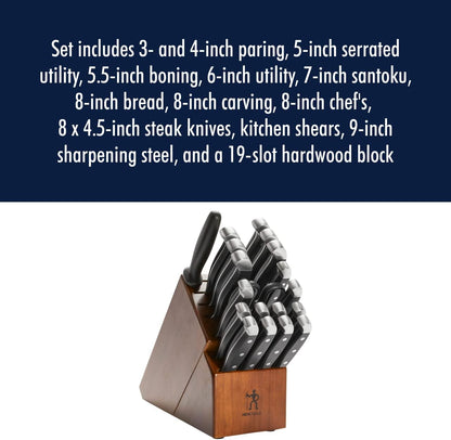 Statement 15-Pc Knife Block Set, Razor-Sharp, German Engineered | Informed by 100+ Years of Mastery. Dishwasher safe, Comfortable Grip Ideal for Everyday Cooking. High Quality Stainless Steel