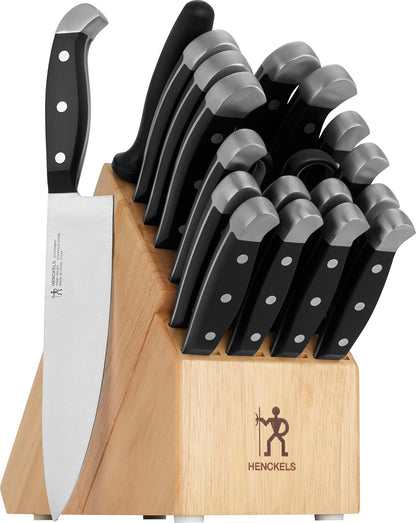 Statement 15-Pc Knife Block Set, Razor-Sharp, German Engineered | Informed by 100+ Years of Mastery. Dishwasher safe, Comfortable Grip Ideal for Everyday Cooking. High Quality Stainless Steel