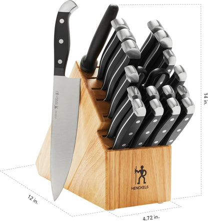 Statement 15-Pc Knife Block Set, Razor-Sharp, German Engineered | Informed by 100+ Years of Mastery. Dishwasher safe, Comfortable Grip Ideal for Everyday Cooking. High Quality Stainless Steel