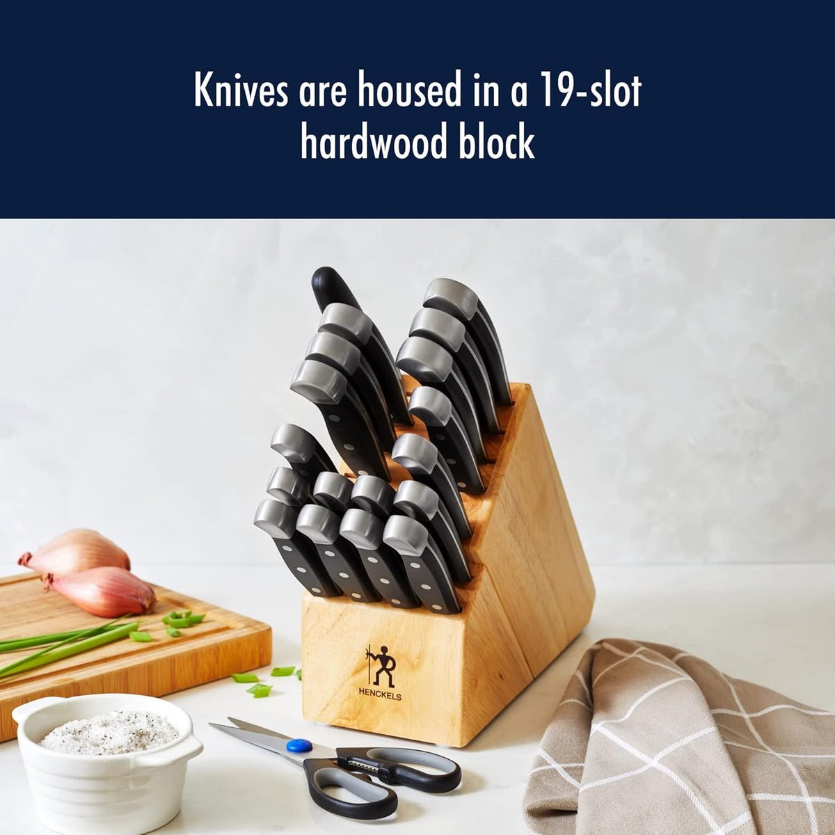 Statement 15-Pc Knife Block Set, Razor-Sharp, German Engineered | Informed by 100+ Years of Mastery. Dishwasher safe, Comfortable Grip Ideal for Everyday Cooking. High Quality Stainless Steel