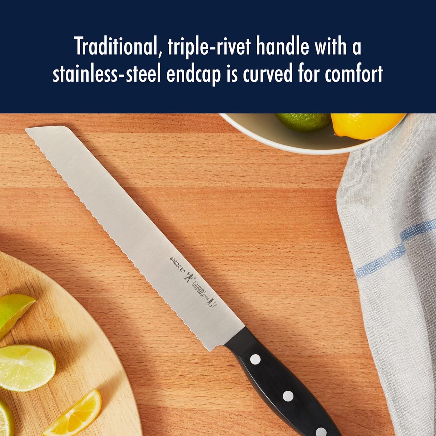 Statement 15-Pc Knife Block Set, Razor-Sharp, German Engineered | Informed by 100+ Years of Mastery. Dishwasher safe, Comfortable Grip Ideal for Everyday Cooking. High Quality Stainless Steel