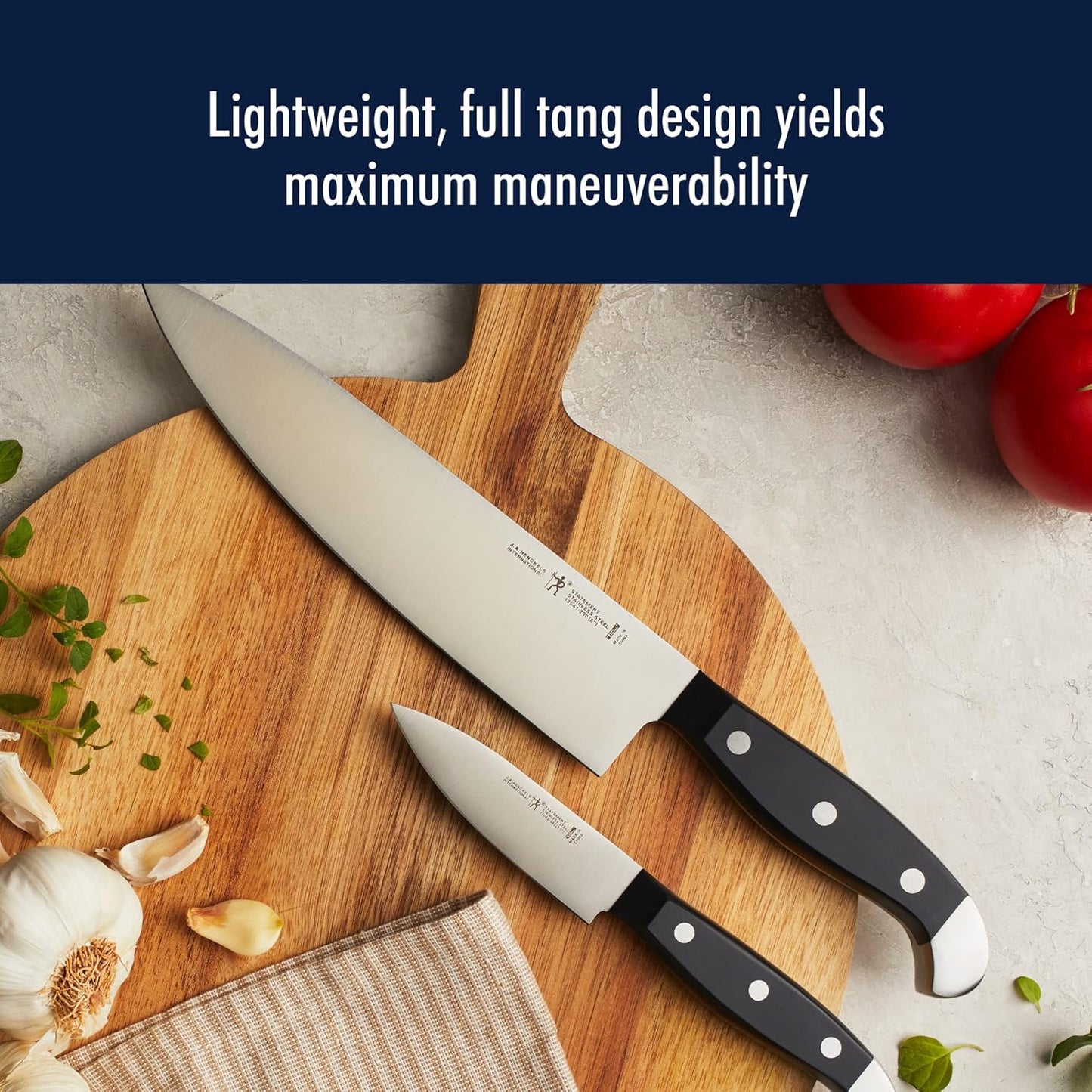 Statement 15-Pc Knife Block Set, Razor-Sharp, German Engineered | Informed by 100+ Years of Mastery. Dishwasher safe, Comfortable Grip Ideal for Everyday Cooking. High Quality Stainless Steel