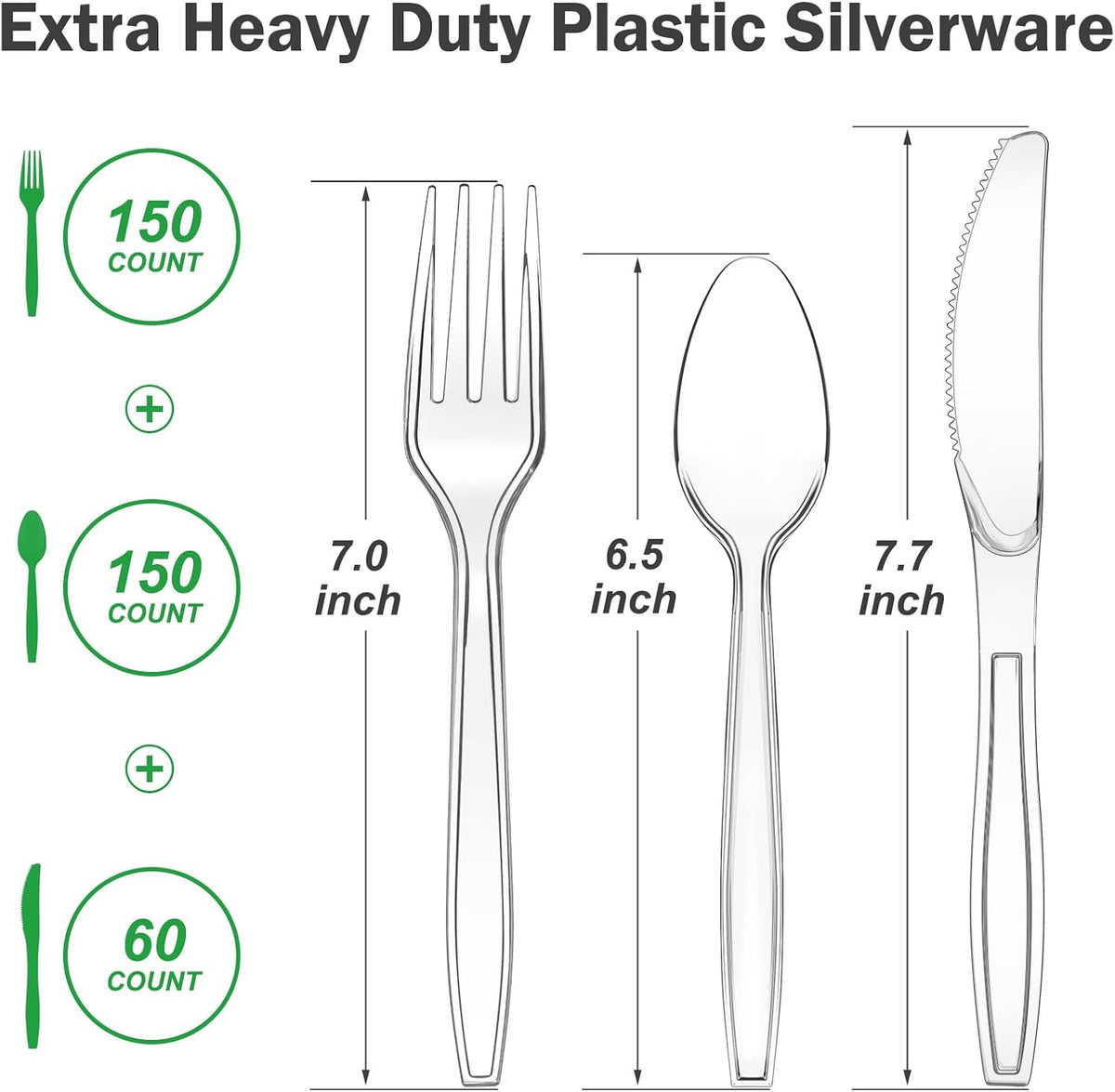 360 Count Extra Heavy Duty Clear Plastic Silverware