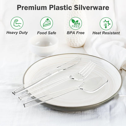 360 Count Extra Heavy Duty Clear Plastic Silverware