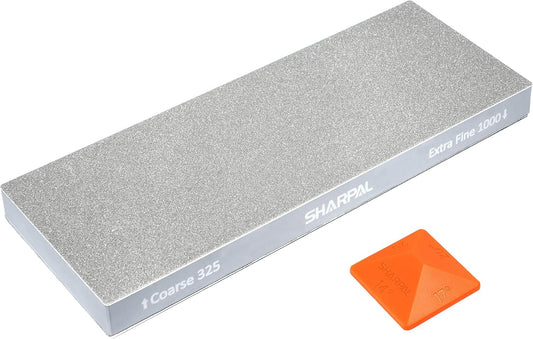 168H Large 8" x 3" Dual-Grit Diamond Sharpening Stone | Coarse 325 & Extra-Fine 1000 Grit Monocrystalline Diamond Whetstone, Knife Sharpener Stone, Anti-Slip Pad & Angle Guide