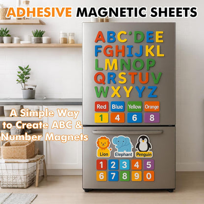 Adhesive Magnetic Sheets 4 x 6 Inch, 80 Packs Magnetic Sheets with Adhesive Backing - 0.5mm Thickness Flexible Magnet Sheets for Dies Storage, Craft Projects, Photos, School, Office