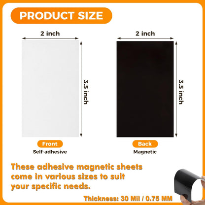 Adhesive Magnetic Sheets 4 x 6 Inch, 80 Packs Magnetic Sheets with Adhesive Backing - 0.5mm Thickness Flexible Magnet Sheets for Dies Storage, Craft Projects, Photos, School, Office