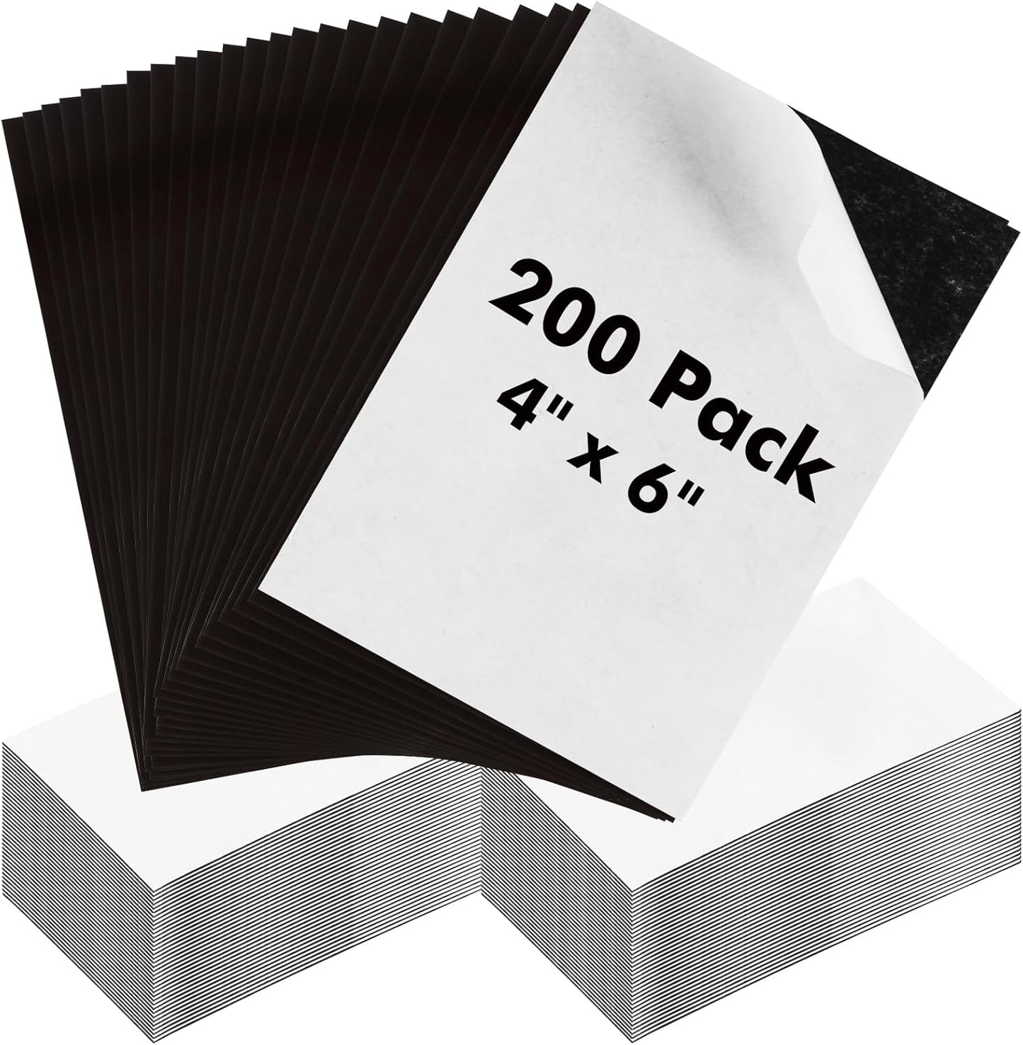 Adhesive Magnetic Sheets 4 x 6 Inch, 80 Packs Magnetic Sheets with Adhesive Backing - 0.5mm Thickness Flexible Magnet Sheets for Dies Storage, Craft Projects, Photos, School, Office