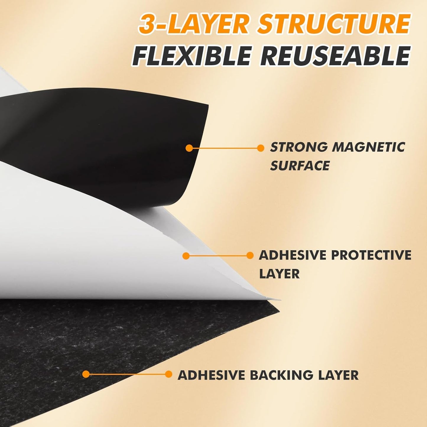 Adhesive Magnetic Sheets 4 x 6 Inch, 80 Packs Magnetic Sheets with Adhesive Backing - 0.5mm Thickness Flexible Magnet Sheets for Dies Storage, Craft Projects, Photos, School, Office