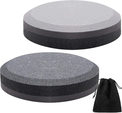 Axe Sharpener Sharpening Dual Grit Multipurpose Sharpener Puck Tool Stone Whetstone with Flannel Bag for Hatchet Garden Tools, 240 Grits and 400 Grits
