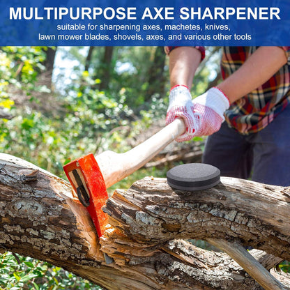 Axe Sharpener Sharpening Dual Grit Multipurpose Sharpener Puck Tool Stone Whetstone with Flannel Bag for Hatchet Garden Tools, 240 Grits and 400 Grits