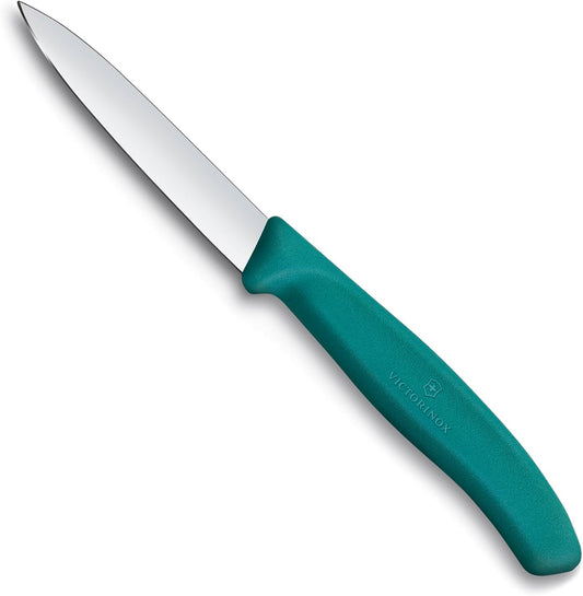 Swiss Classic 3 in Paring Knife, Straight Edge Blade - Green | Indispensable utility tool with an ergonomic, non-slip polypropylene handle; NSF approved and dishwasher safe design