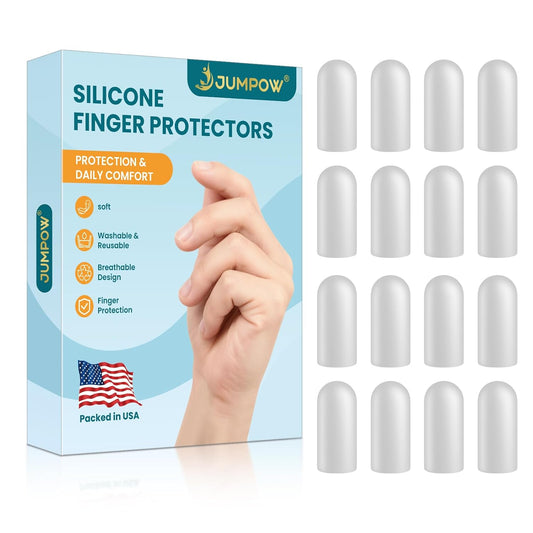 Gel Finger Cots Protectors,Finger Covers Caps Sleeves(M,16PCS)