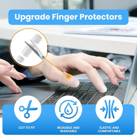 Gel Finger Cots Protectors,Finger Covers Caps Sleeves(M,16PCS)