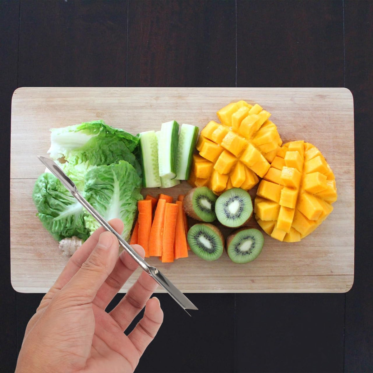 Double-Headed Carving Knife Set for Fruits and Vegetables Stainless Steel Food Carving Tool Garnish Shape Kitchen Utensil 6.29 Inch 7-Piece Set for Home Party Restaurant Use