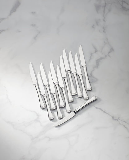 Silverware Set, Portola 12-Piece Steak Knife Flatware Set, Service For 12, Made Of 18/10 Stainless Steel, Dishwasher Safe, Home And Kitchen Utensils, Knives, Cutlery (Silver, 12 Piece)