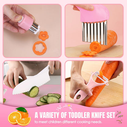37PCS Kids Cooking Sets Real, Kids Cooking and Baking Gift Set with Storage Case Timer Kid Safe Knives Cutting Board, Toddler Real Kitchen Tools, Birthday Gifts for Girls Boys Age 3 - 8