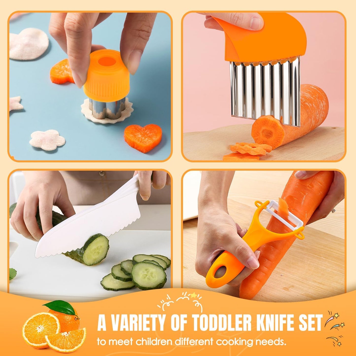 37PCS Kids Cooking Sets Real, Kids Cooking and Baking Gift Set with Storage Case Timer Kid Safe Knives Cutting Board, Toddler Real Kitchen Tools, Birthday Gifts for Girls Boys Age 3 - 8