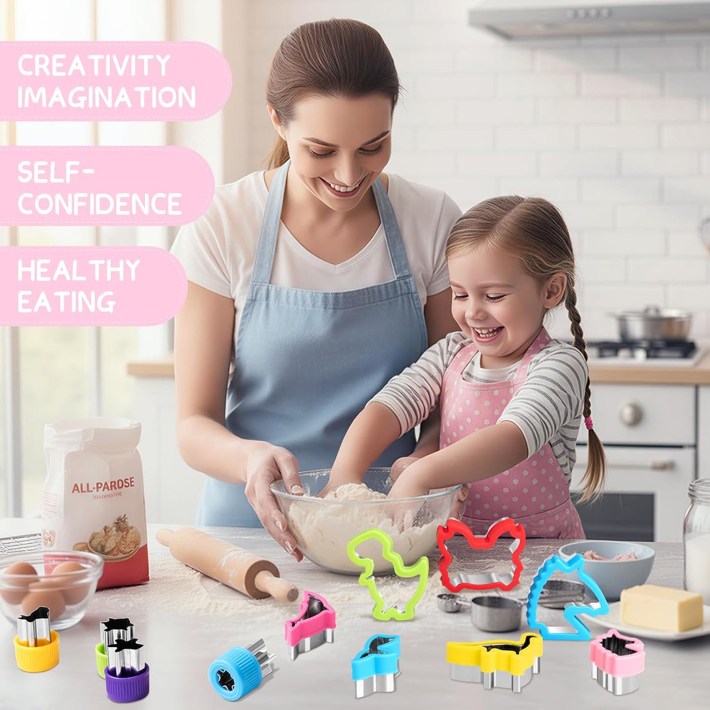 37PCS Kids Cooking Sets Real, Kids Cooking and Baking Gift Set with Storage Case Timer Kid Safe Knives Cutting Board, Toddler Real Kitchen Tools, Birthday Gifts for Girls Boys Age 3 - 8