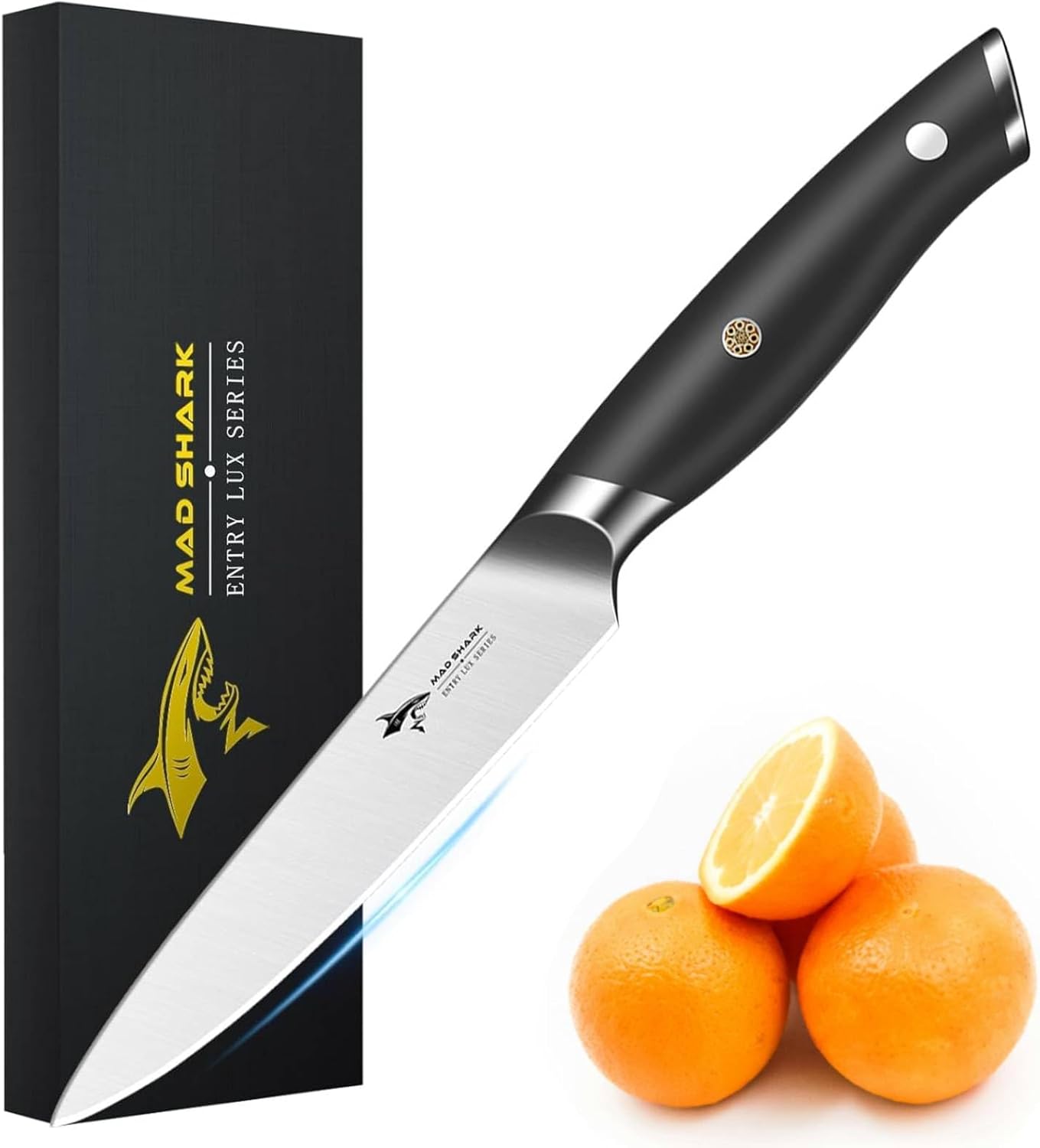 3.5 inch Paring Knife Ultra Sharp German Stainless Steel | Paring Fruit Knives with Ergonomic Handle Design, Unique Small Kitchen Knife As Gift for Chef's Men/Women