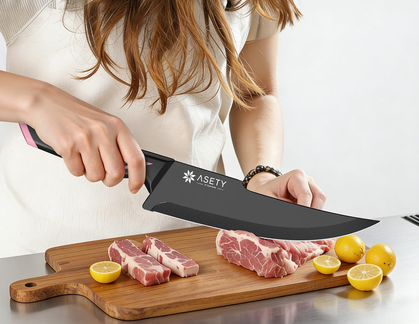 Knife Set - 15 PCS Kitchen Knife Set with Built-in Knife Sharpener Block - Stainless Steel Knife Block Set - Dishwasher Safe, Elegant Box for Men Women, Fathers day
