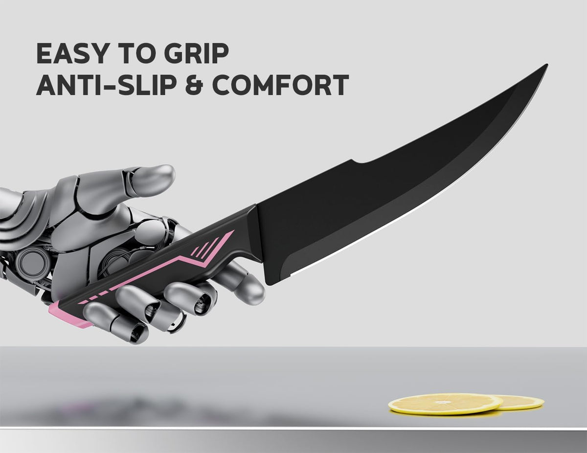 Knife Set - 15 PCS Kitchen Knife Set with Built-in Knife Sharpener Block - Stainless Steel Knife Block Set - Dishwasher Safe, Elegant Box for Men Women, Fathers day