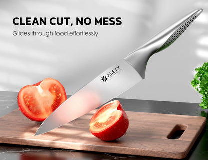 Knife Set - 15 PCS Kitchen Knife Set with Built-in Knife Sharpener Block - Stainless Steel Knife Block Set - Dishwasher Safe, Elegant Box for Men Women, Fathers day