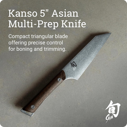 Kanso 5" Asian Multi-Prep Knife, Handcrafted Japanese Boning Knife, AUS10A Stainless Steel Blade, Tagayasan Handle, Trimming Tool for Professional and Home Chefs | Handcrafted Japanese Boning Knife, AUS10A Stainless Steel Blade, Tagayasan Handle