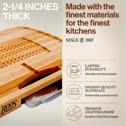 Carving Series Rectangular Wooden Maple Cutting Board 24”x18”