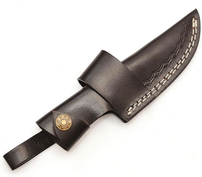 Handmade Genuine Cowhide Leather Knife Sheath - Horizontal Compact Carry Knife Belt Loop with Buckle - Heavy Duty Universal Knives Cover or Sleeves